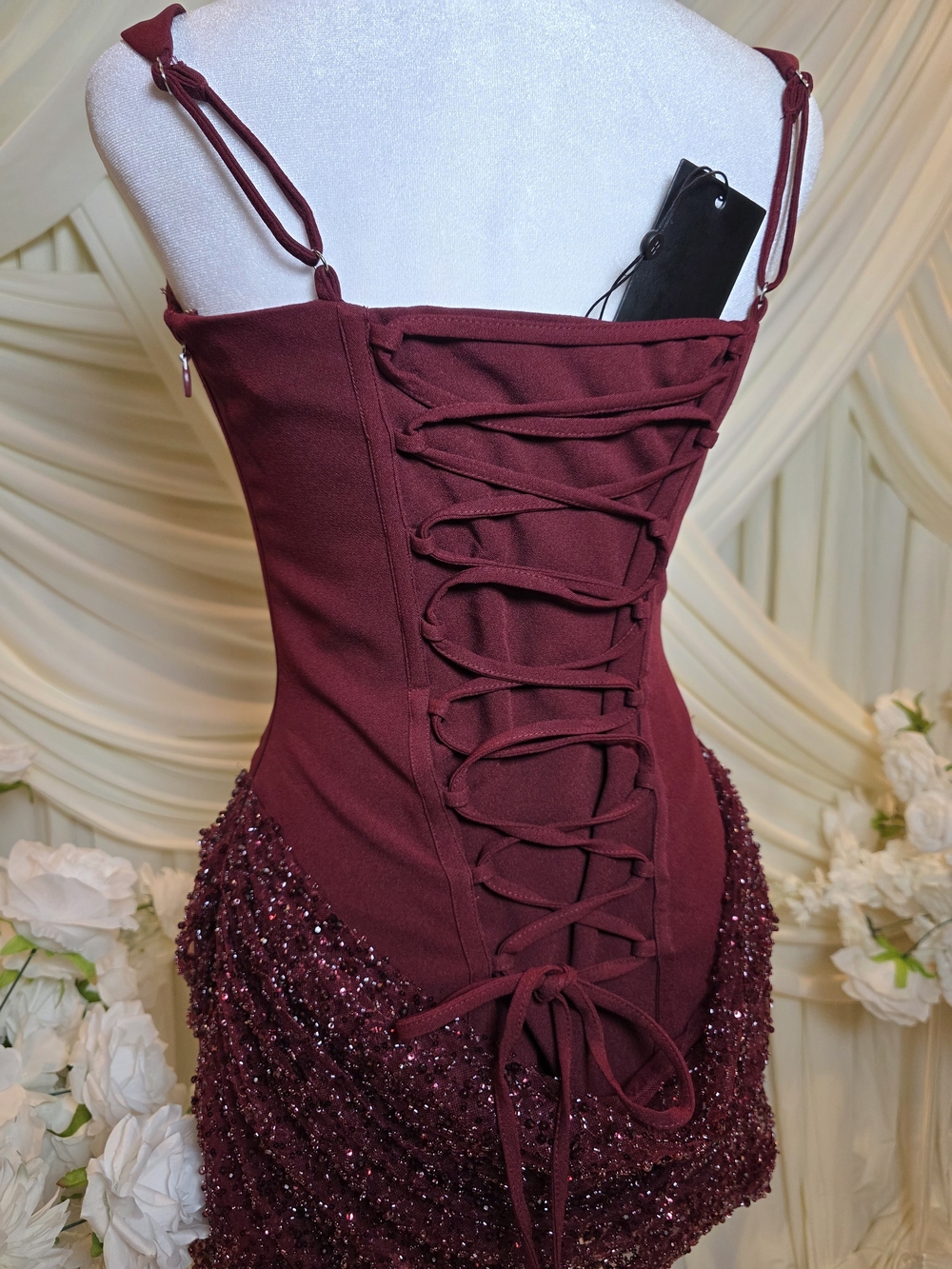 Unknown Brand Burgundy Sequin Mini Dress - Picture 5 of 11